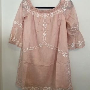Women’s Medium Foxiedox Sheer Pink Dress New
